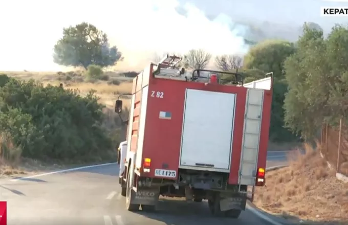 Νέα αναζωπύρωση στο Μαρκάτι Κερατέας -Κάηκε η αυλή ενός σπιτιού