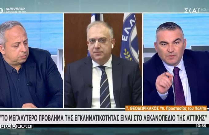 Θεοδωρικάκος σε ΣΚΑΪ: 30% μείωση εγκληματικότητας το γ’ τετράμηνο του 2021