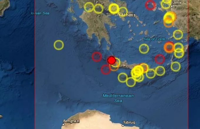 Σεισμός 3,2 Ρίχτερ ανοιχτά των Χανίων στην Κρήτη
