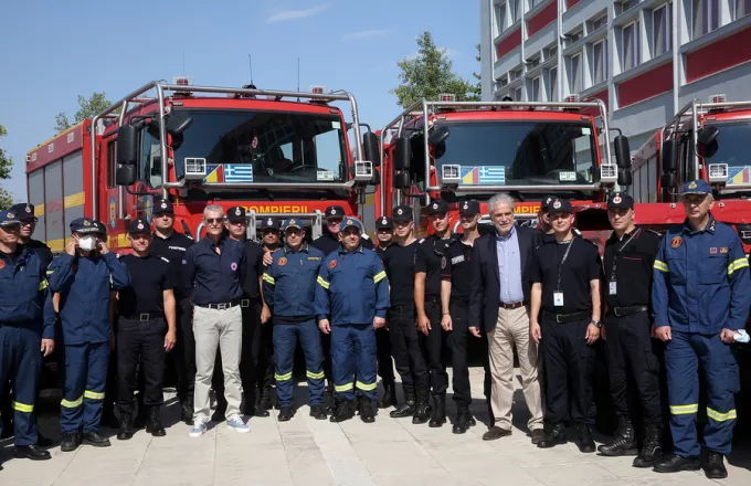 Ρουμάνους πυροσβέστες υποδέχτηκε ο Χρήστος Στυλιανίδης