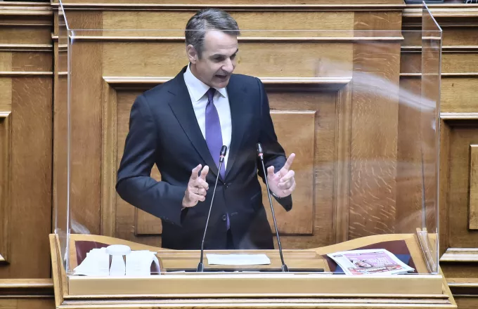 Ο πρωθυπουργός Κυριάκος Μητσοτάκης στη Βουλή