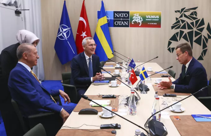 NATO: Ξεκίνησε η συνάντηση Στόλτενμπεργκ - Ερντογάν - Κρίστερσον 