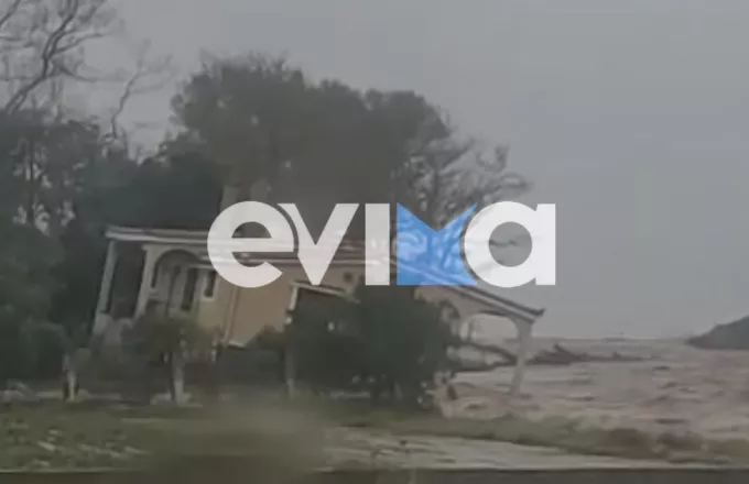 Κακοκαιρία Εlias -Εύβοια: Ορμητικά νερά παρασύρουν σπίτι