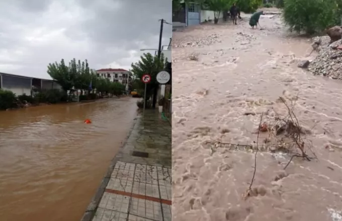 Κακοκαιρία Elias: Πλημμύρισε η Αγριά στο Πήλιο