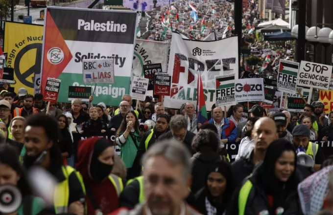 Πορεία στο Λονδίνο για τη Γάζα