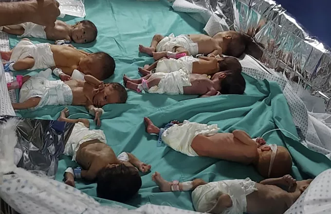 babies in Shifa Hospital in Gaza