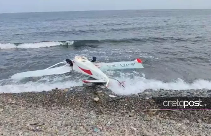 Δυστύχημα στο Μάλεμε Κρήτης: Ξεβράστηκε στην ακτή το αεροσκάφος