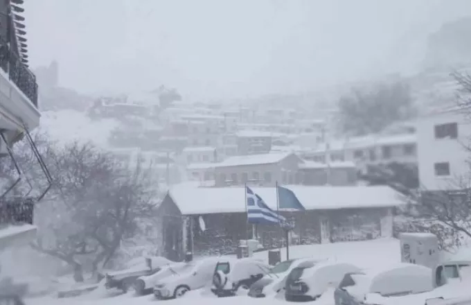 Χιόνι στη Σαμοθράκη