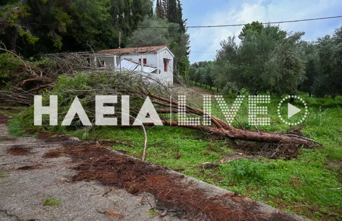  Ανεμοστρόβιλος χτύπησε την Ηλεία -  Ζημιές σε Κατάκολο και Σκουροχώρι  