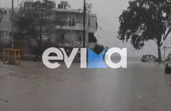 Κακοκαιρία -Εύβοια: Καταρρακτώδεις βροχές, χαλάζι και «δρόμοι-ποτάμια»