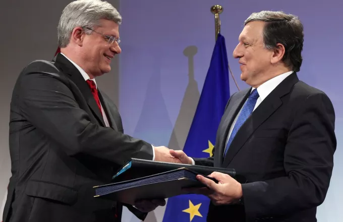 Υπογράφηκε η συμφωνία ελεύθερου εμπορίου μεταξύ Ε.Ε. και Καναδά