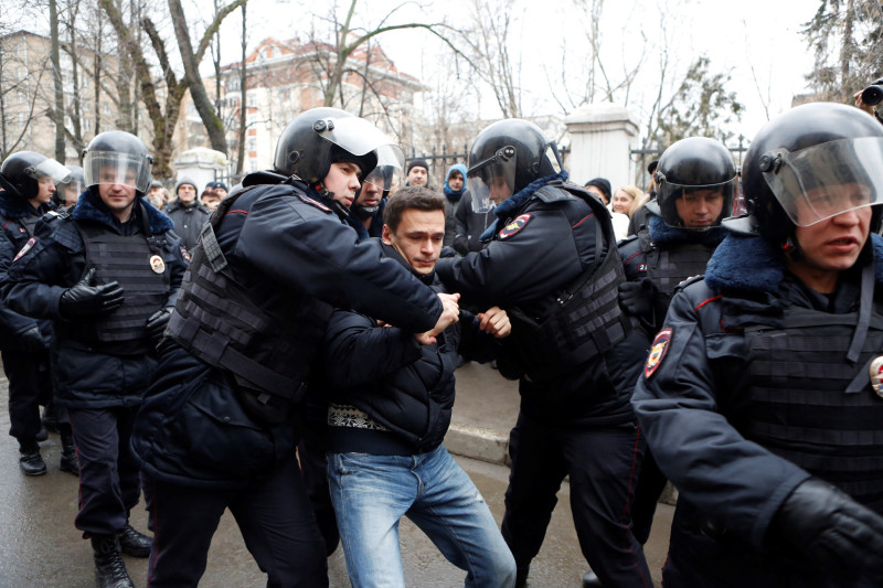 συλλήψεις διαδηλωτών στη Ρωσία