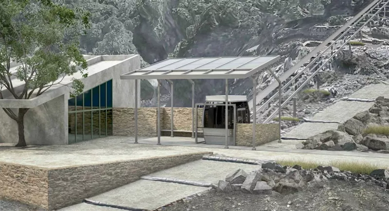 O ανελκυστήρας στο σπήλαιο του Δικταίου Άντρου  