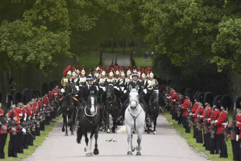 The carriage procession carrying President Donald Trump, First Lady Melania Trump, Britain's King Charles III and Queen Camilla