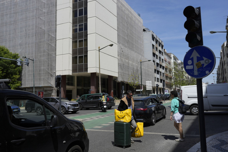 Traffic lights stopped working following a power outage in downtown Lisbon, Portugal