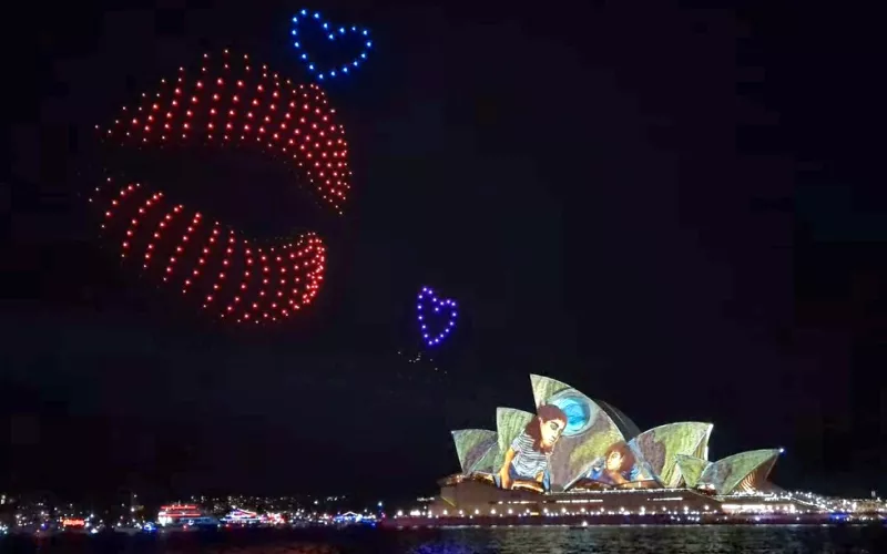 Love is the air drone show