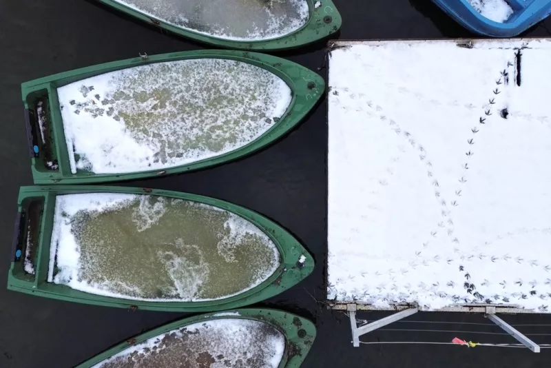 Πράσινες βάρκες χιόνι