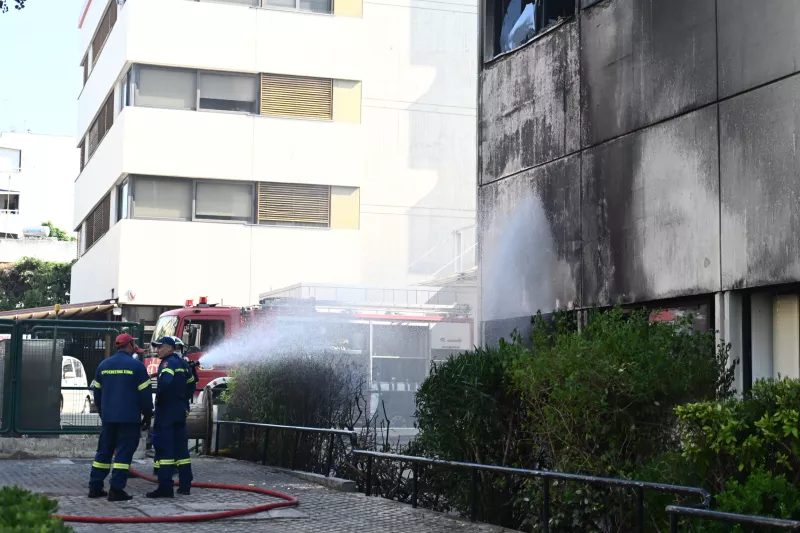 Fire in a hospital in Holargos