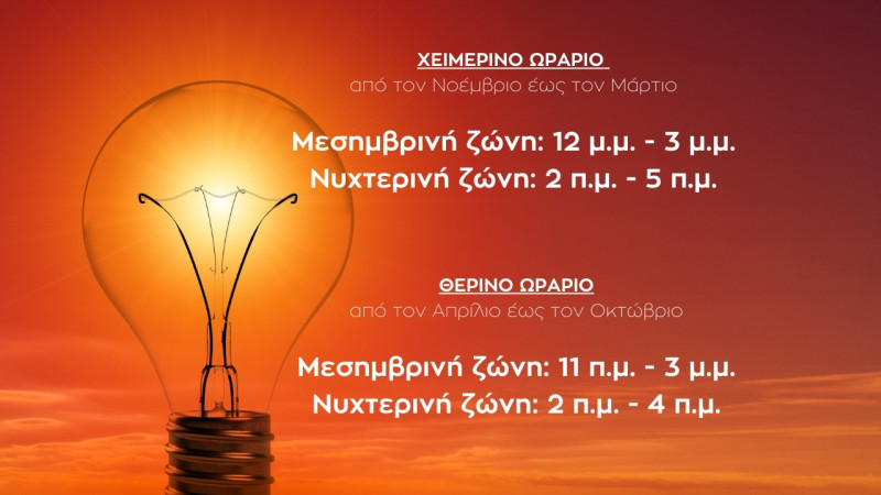 Ρεύμα - χειμερινό ωράριο 