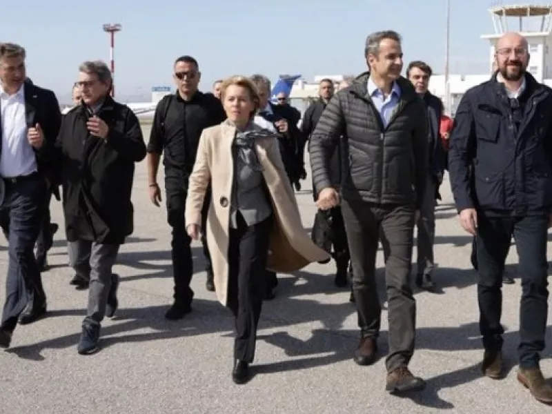 Στον Έβρο η ηγεσία της ΕΕ - Υποδοχή Μητσοτάκη, πετάνε με ελικόπτερο πάνω από τα σύνορα