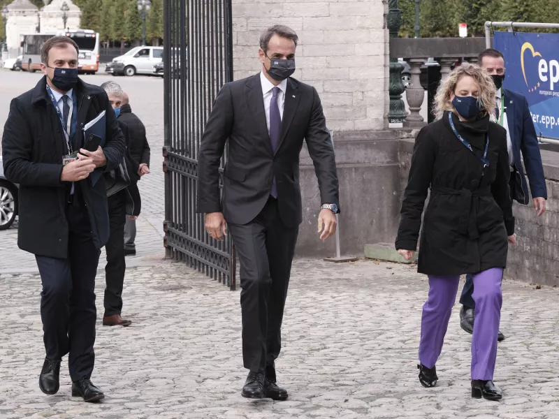 Ο Ρπωθυπουργός Κυριάκος Μητσοτάκης πρσέρχεται στη Σύνοδο τις Βρυξέλλες