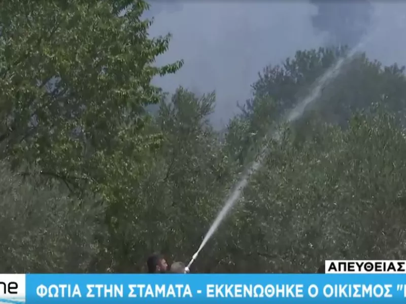 Μήνυμα 112 για φωτιά στη Σταμάτα: Παραμείνετε σε ετοιμότητα -Ενισχύονται οι δυνάμεις