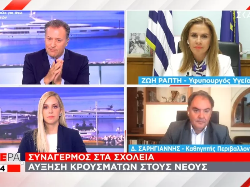Σαρηγιάννης – ΣΚΑΪ: 4.500 κρούσματα τέλη του μήνα - Αναστροφή σε αυξητική πορεία της πανδημίας 