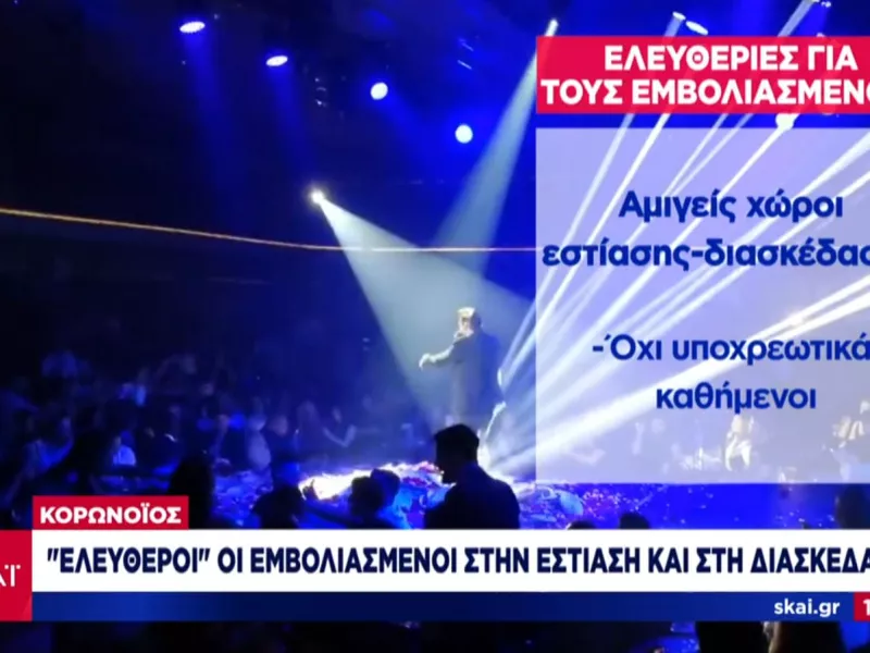 Εμβολιασμένοι: «Ελεύθεροι» και στις κόκκινες περιοχές - Ακόμα και όρθιοι στη διασκέδαση