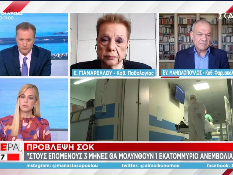 Πρόβλεψη σοκ: Σε 3 μήνες θα μολυνθούν 1 εκατ. ανεμβολίαστοι-Το σχόλιο Μανωλόπουλου-Γιαμαρέλλου 