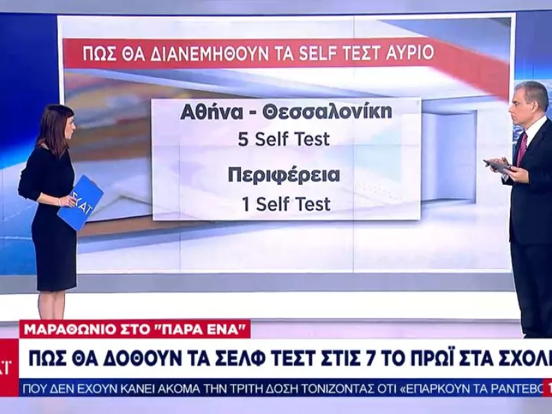 Πώς θα δοθούν τα self test στις 7 το πρωί στα σχολεία- Τι αλλάζει στα πρωτόκολλα 