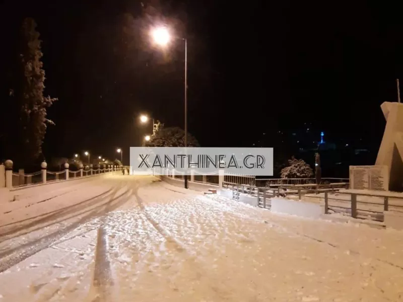 Η κακοκαιρία «Ελπίς» έφερε πυκνή χιονόπτωση στην Ξάνθη (pics+vid)
