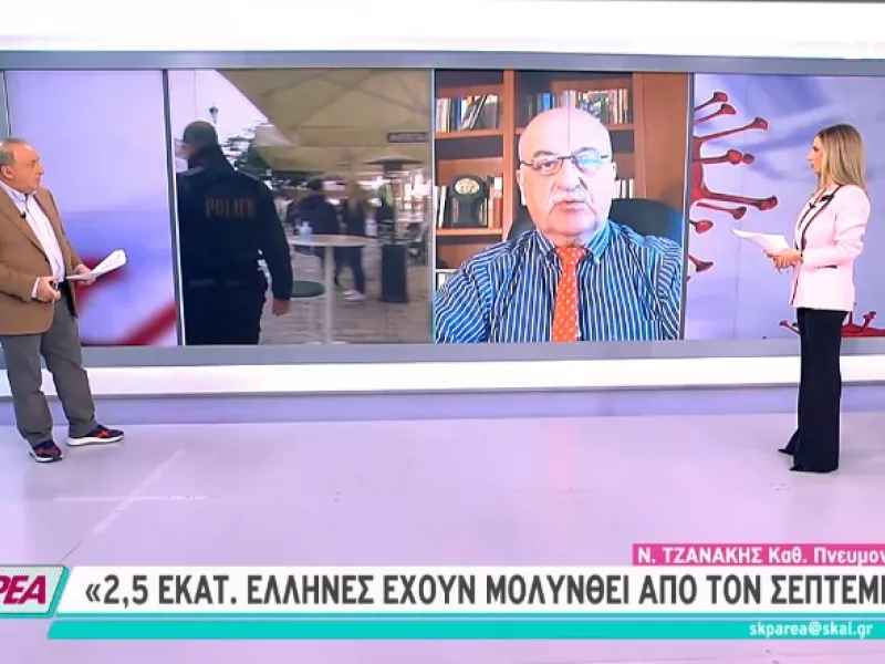 Τζανάκης στον ΣΚΑΪ: Ευελπιστούμε ότι η υποπαραλλαγή Όμικρον 2 δε θα μας βάλει σε μπελάδες – Ποιους αφορά η 4η δόση