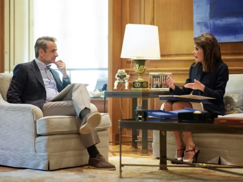 Ο Κυριάκος Μητσοτάκης με την Γιάννα Αγγελοπούλου