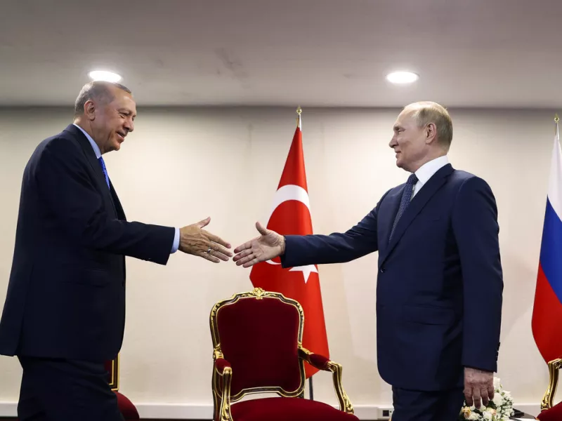 Ο Ρετζέπ Ταγίπ Ερντογάν και ο Βλαντιμίρ Πούτιν