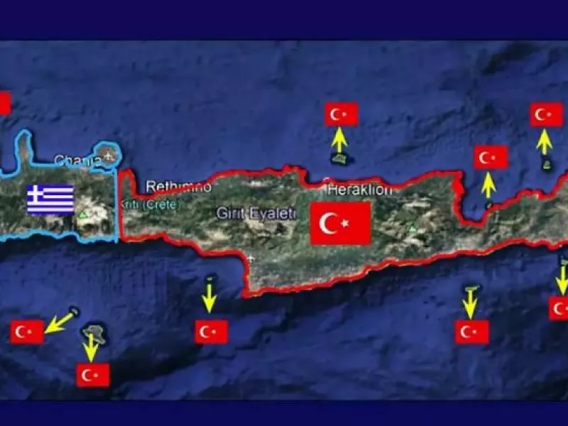 Χάρτης της Κρήτης σύμφωνα με τουρκικά ΜΜΕ