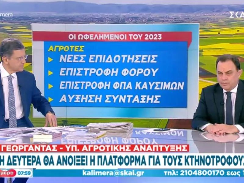 Γεωργαντάς στον ΣΚΑΪ: Προσχεδιάζεται στο food pass να είναι και οι λαϊκές - 3,1 εκ. νοικοκυριά δικαιούχοι του μέτρου 