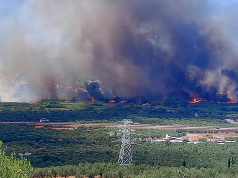 Φωτιά στην Ασπροπουλιά Μεσσηνίας