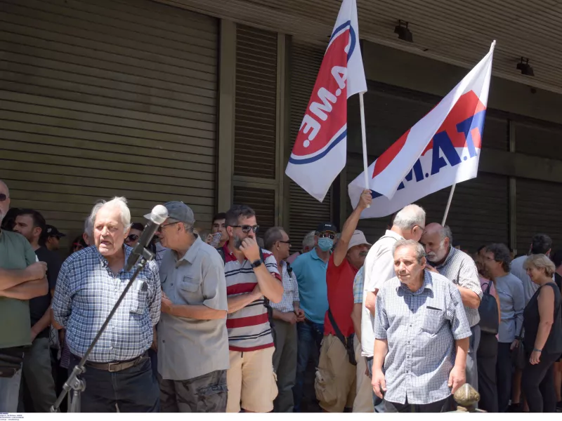 Συγκέντρωση διαμαρτυρίας του ΠΑΜΕ για το νέο νομοσχέδιο στα εργασιακά