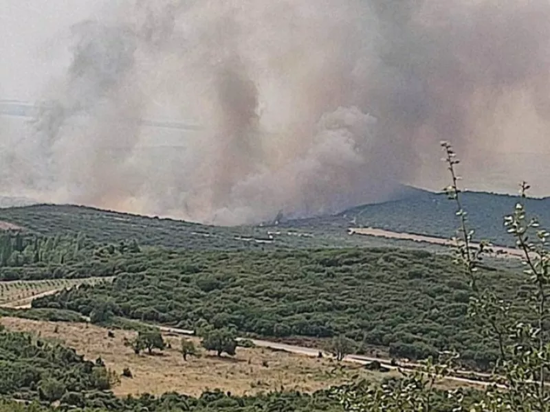 Φωτιά τώρα σε αγροτοδασική έκταση στον Πολύγυρο Χαλκιδικής
