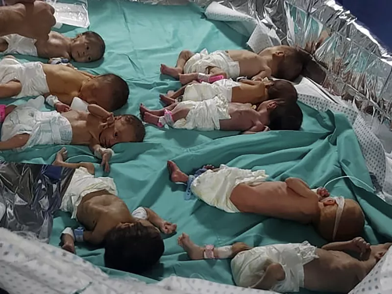 babies in Shifa Hospital in Gaza