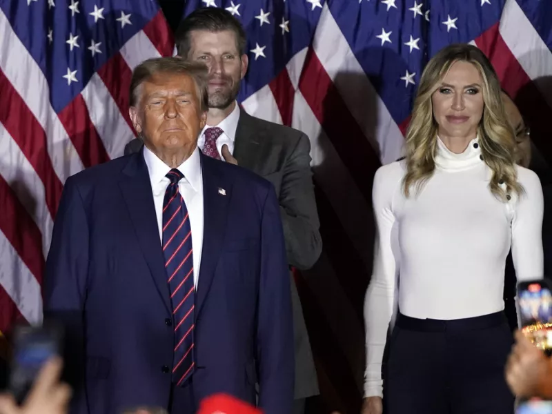 Donald Trump with Eric and Lara Trump