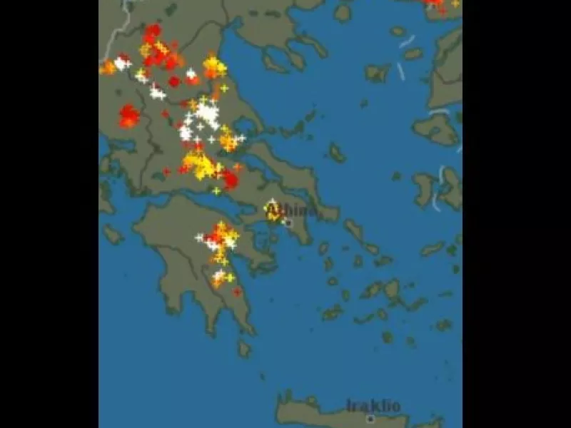 Χάρτης κεραυνοί - πυρκαγιές