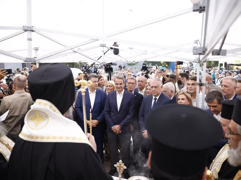 Στα εγκαίνια της ΔΕΘ ο Μητσοτάκης μετά τη συνάντηση με τον αντικαγκελάριο της Γερμανίας Robert Habeck 