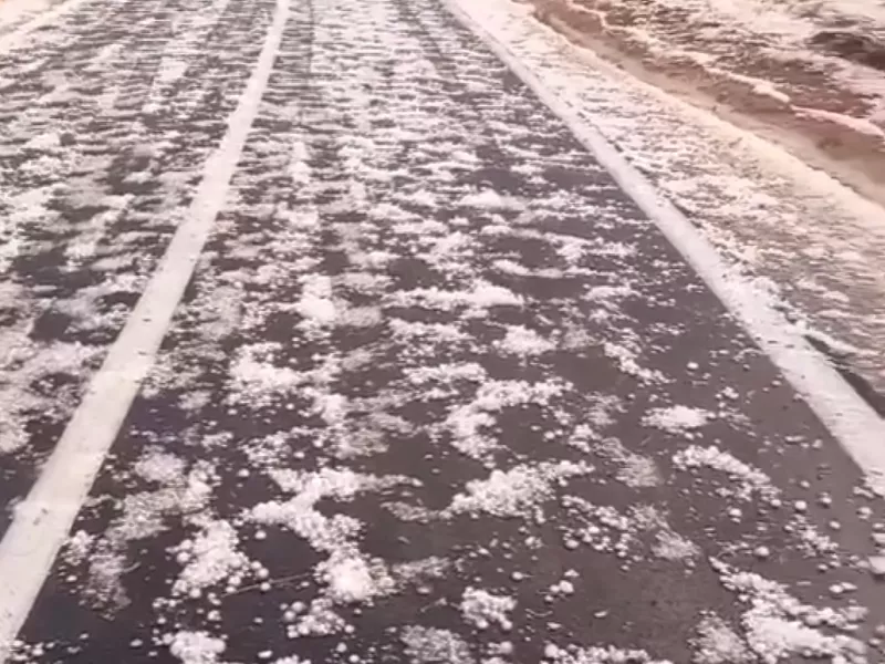 Πυκνό χαλάζι στη Δολίχη της Ελασσόνας