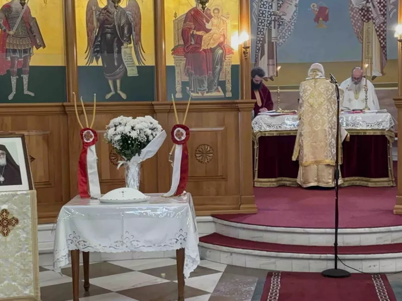 Τρισάγιο για τον Μακαριστό Αρχιεπίσκοπο Αλβανίας Αναστάσιο στο ναό της Αναστάσεως στο Αργυρόκαστρο