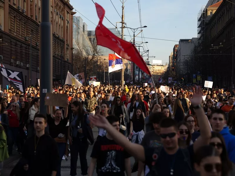 Φοιτητική πορεία στο Βελιγράδι