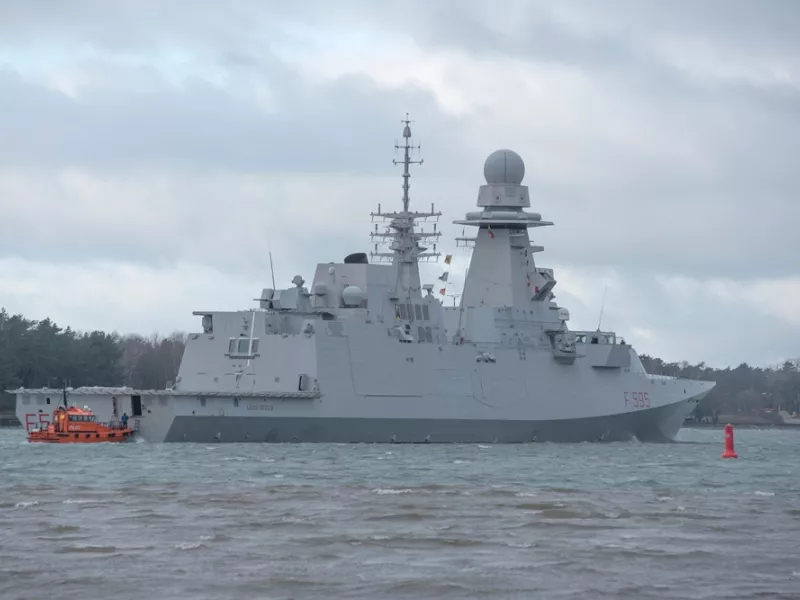 Italian Navy military ship Carlo Bergamini-class frigate Luigi Rizzo F595