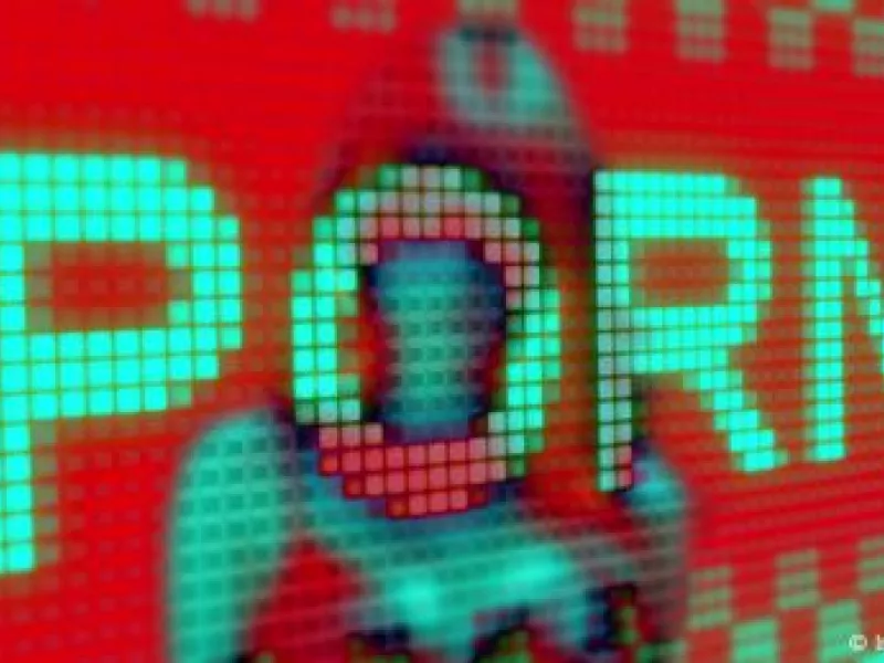 Λέξη PORN σε ψηφιακή οθόνη