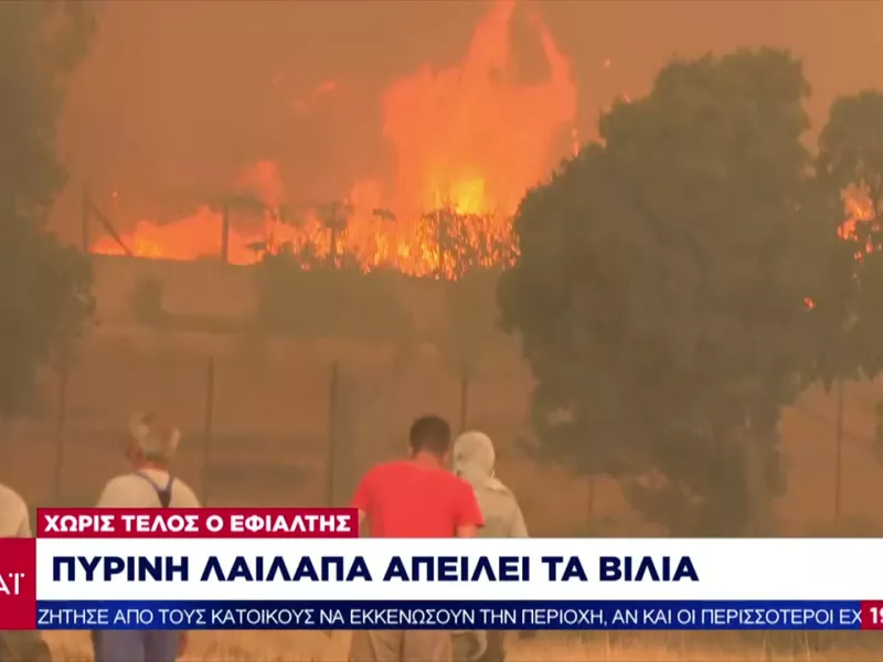 Kόλαση φωτιάς στα Βίλια: Μάχη για να μην φτάσουν οι φλόγες στο χωριό